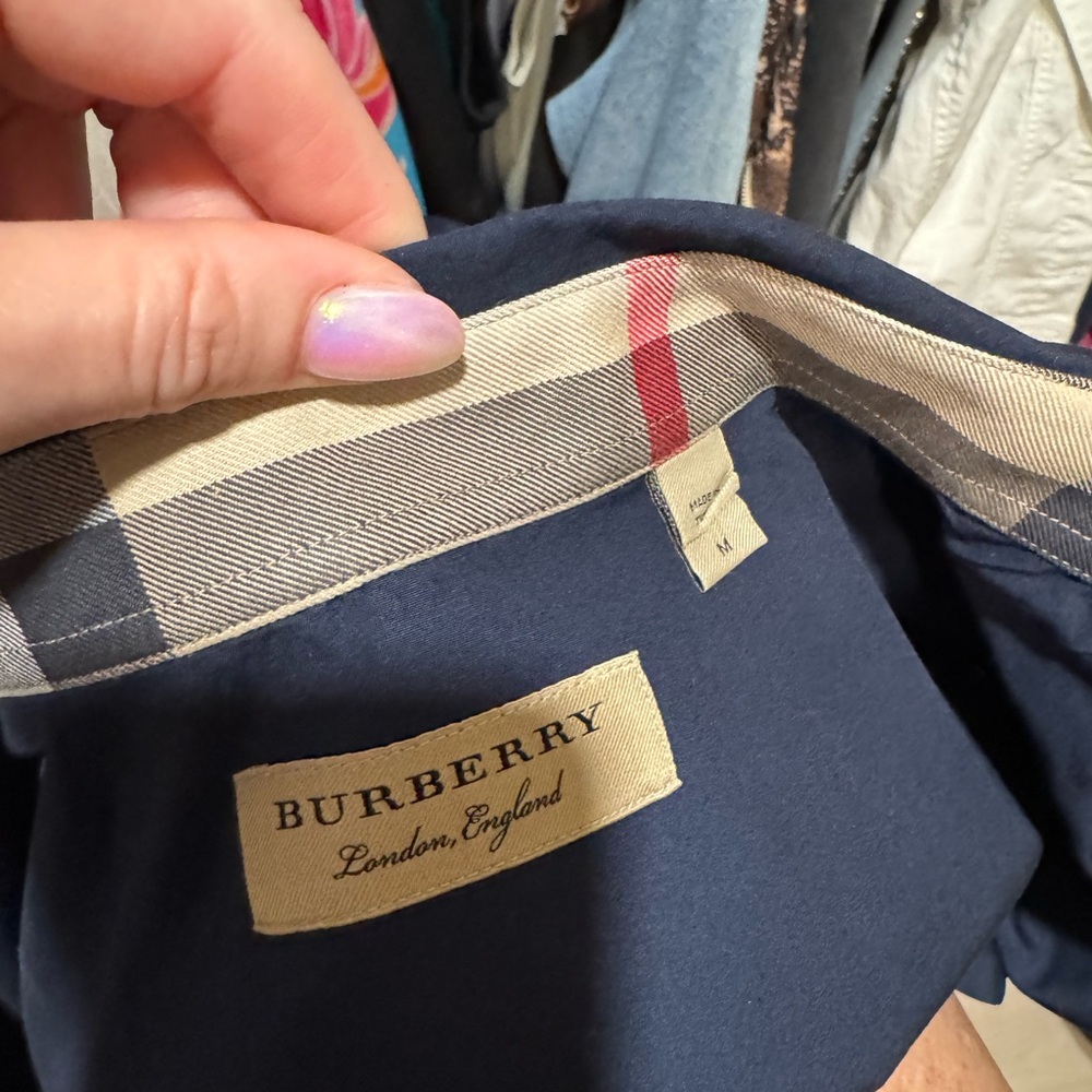 Burberry Poplin button down shirt-navy